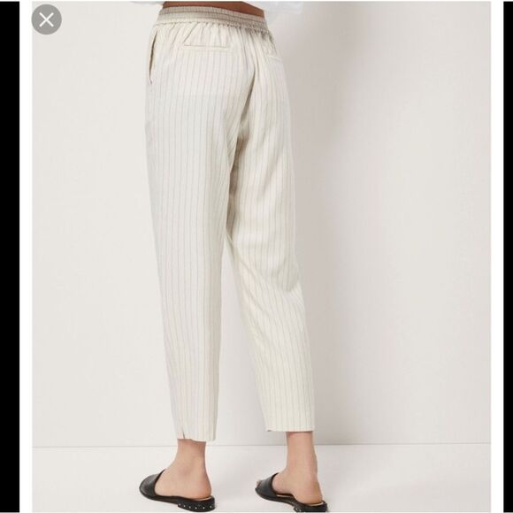 Massimo Dutti Linen Blend Striped Pants Size 4 - Picture 2 of 12